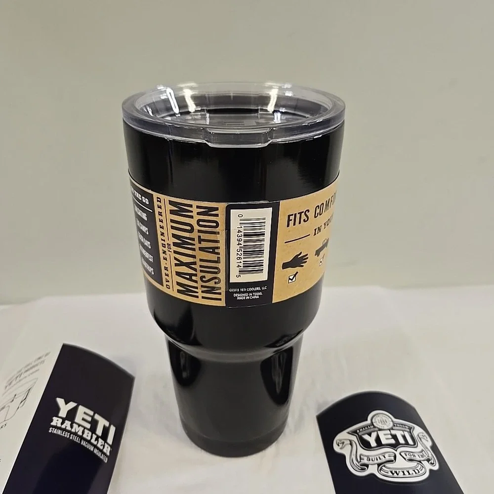 Yeti Rambler 30 oz Stainless Steel Tumbler Black Portable Mugs - Picture 6 of 8